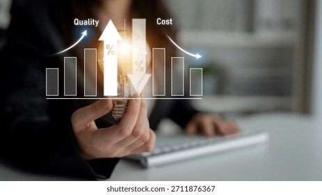 Increase quality and reduce cost represent quality, cost, and performance optimization for business strategy and resource efficiency Latch