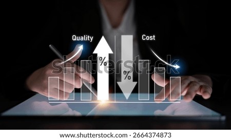 Increase quality and reduce cost represent quality, cost, and performance optimization for business strategy and resource efficiency Latch