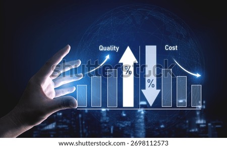 Increase quality and reduce cost represent quality, cost, and performance optimization for business strategy and resource efficiency Vouch