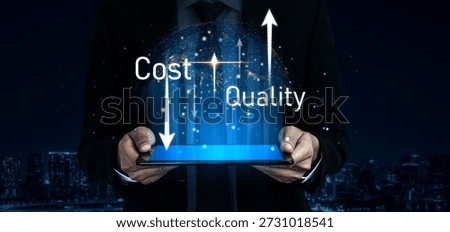 Increase quality and reduce cost represent quality, cost, and performance optimization for business strategy and resource efficiency Vouch