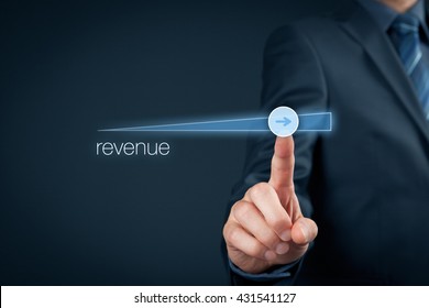 Increase Revenue Concept. Businessman Accelerate Revenue Growth.
