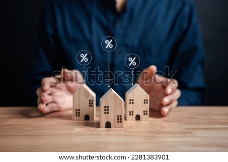 Increased value of real estate or property house. Businessman owner home investment planning real estate business, Percentage rental income earning profit Investor thinking strategy.
