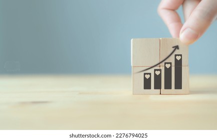 Increasing customer loyalty concept. Developing strategies to create relationships with customers and build trust. By understanding customer needs and providing values.