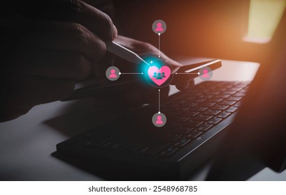 Increasing customer loyalty, Developing brand awareness, Understanding customer need, Providing value, Create relationship with customer engagement, Businessman manage customer satisfaction