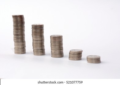 Increasing Piles Of Coins, Financial Growth, Home Budget Planning, Save Money, Growing Business, Currency, Work, Job, Stock Market, Finance, Graph, Background, Pln, USD, GBP. EUR, Economic