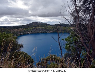 The Incredible Blue Lake At Mt Gambier, South Australia. The Blue Lake Is A Large Monomictic Crater Lake Located In A Dormant Volcanic Maar Associated With The Mount Gambier Maar Complex.