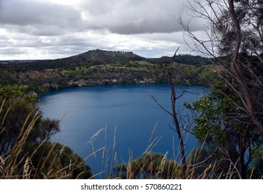 The Incredible Blue Lake At Mt Gambier, South Australia. The Blue Lake Is A Large Monomictic Crater Lake Located In A Dormant Volcanic Maar Associated With The Mount Gambier Maar Complex.