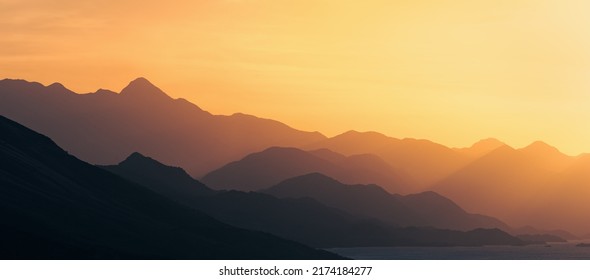 incredible moutain range during golden hour - Powered by Shutterstock