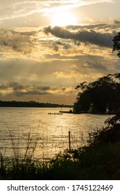 Incredible Sunset Over The Napo River Of Ecuador