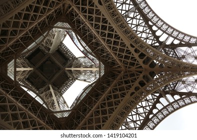 incredible view from below of Eiffel Tower in Paris France