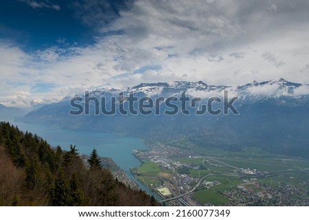 Incredible view from Mount Harder Kulm in Switzerland. breathtaking landscapes