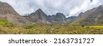 Incredible views from back country camping area in Tombstone Territorial Park during late summer at Grizzly Lake. 