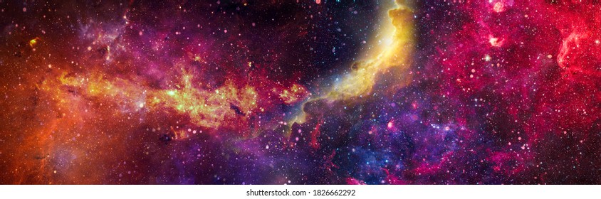 Incredibly beautiful galaxy in outer space. Nebula night starry sky in rainbow colors. Multicolor outer space. Elements of this image furnished by NASA. - Shutterstock ID 1826662292