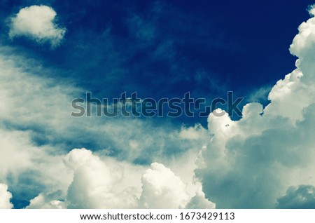 Incredibly wonderful lush cumulus clouds against a blue sky - Image