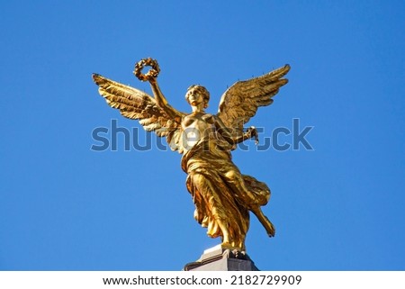 Independence angel statue located in Paseo de la Reforma avenue. This is one of the icons of Mexico City.