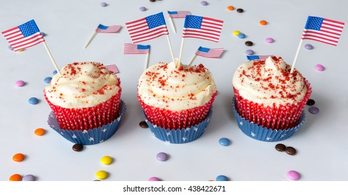 Independence Day cupcakes on white background - Powered by Shutterstock
