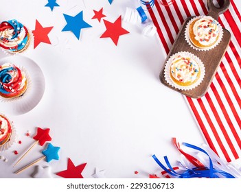 Independence Day Fourth of July USA American patriotic party. Cupcakes with american symbols. - Powered by Shutterstock