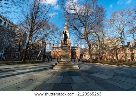 Independence Hall and Congress Hall (Original Capitol) Area in Philadelphia, PA