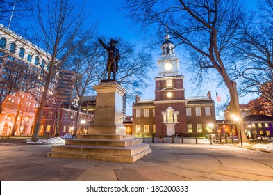 Independence Hall National Historic Park Philadelphia at twilight