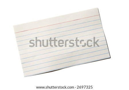 Index card with slight bends
