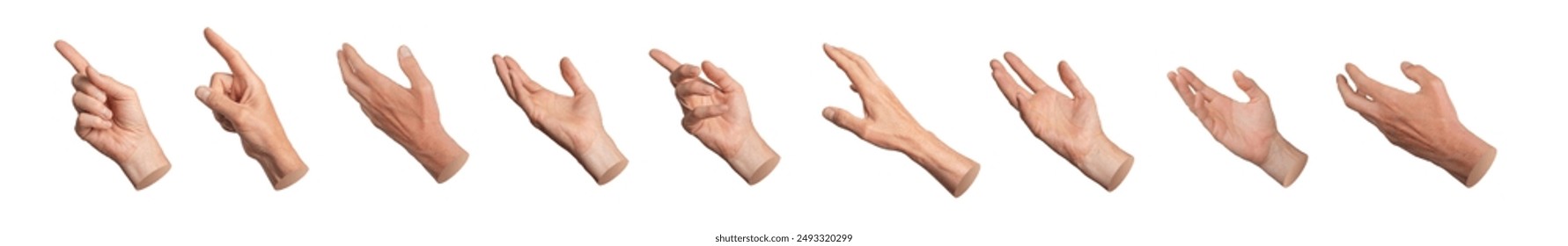 Index finger indicating, pointing. Hand touching, reaching out, pointer isolated on white background, set. - Powered by Shutterstock