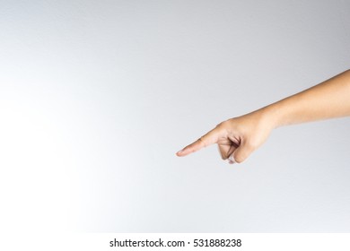 Index Finger Pointing On White Background