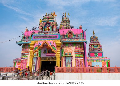 India, Agra - January 7 2020 -
A Beautiful Hindu Temple In Uttar Pradesh