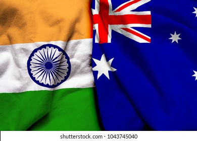 India And Australia Flag Together