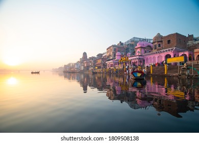 India Beautiful Colorful Temple Ghat