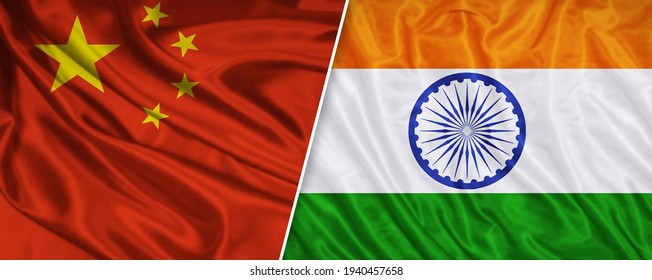 India And China Flags -politics