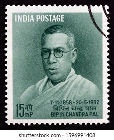 INDIA - CIRCA 1958: A Stamp Printed In India Issued For The 100th Anniversary Of The Birth Of Bipin Chandra Pal Shows Patriot Bipin Chandra Pal (1858-1932), Circa 1958.