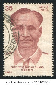 INDIA - CIRCA 1980: Stamp Printed By India, Shows Dhyan Chand, Circa 1980