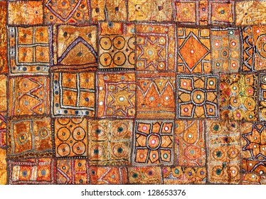 India Fabric Background Patchwork Ornate