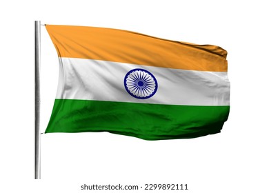 India flag isolated on white background with clipping path. flag symbols of India. flag frame with empty space for your text. - Shutterstock ID 2299892111