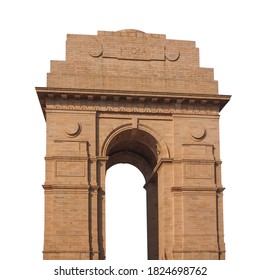 The India Gate isolated on white background. It is a war memorial also known as All India War Memorial in Delhi.