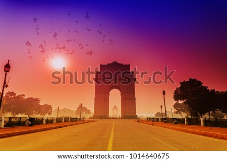 India Gate, New Delhi, is a prominent national monument, built in honor of Indian soldiers who died during World War I.