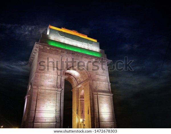 India Gate Night View Tricolor Stock Photo 1472678303 | Shutterstock