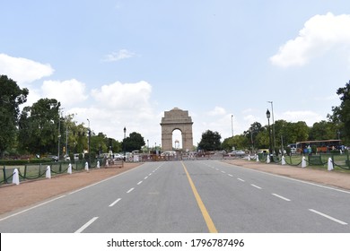 India Gate, Rajpath , New Delhi/India- August 16 2020: Due To Covid 19 No Visitor. India Gate War Memorial Opened On February 12, 1931 India Gate Height: 42 M Architect: Edwin Lutyens.