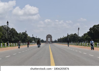 India Gate, Rajpath , New Delhi/India- August 16 2020: Due To Covid 19 No Visitor. India Gate War Memorial Opened On February 12, 1931 India Gate Height: 42 M Architect: Edwin Lutyens.