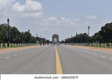 India Gate, Rajpath , New Delhi/India- August 16 2020: Due To Covid 19 No Visitor. India Gate War Memorial Opened On February 12, 1931 India Gate Height: 42 M Architect: Edwin Lutyens.