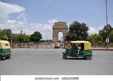 India Gate, Rajpath , New Delhi/India- August 16 2020: Due To Covid 19 No Visitor. India Gate War Memorial Opened On February 12, 1931 India Gate Height: 42 M Architect: Edwin Lutyens.