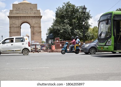 India Gate, Rajpath , New Delhi/India- August 16 2020: Due To Covid 19 No Visitor. India Gate War Memorial Opened On February 12, 1931 India Gate Height: 42 M Architect: Edwin Lutyens.