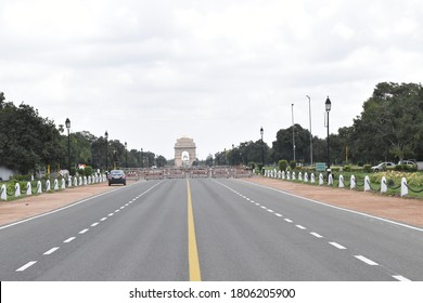 India Gate, Rajpath , New Delhi/India- August 16 2020: Due To Covid 19 No Visitor. India Gate War Memorial Opened On February 12, 1931 India Gate Height: 42 M Architect: Edwin Lutyens.