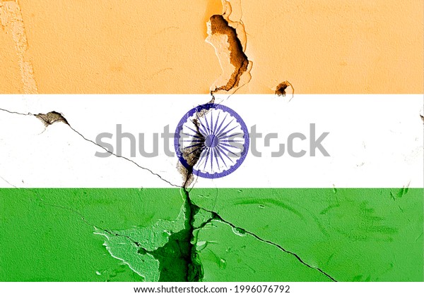 India national flag icon grunge\
pattern painted on old weathered broken wall background, abstract\
Indian politics economy society issues concept texture\
wallpaper