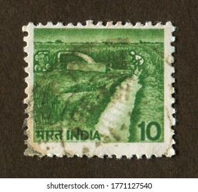 INDIA No Circa: A Stamp Printed In India Shows Modern Agriculture Irrigation Canal.