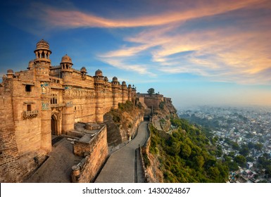 India Tourist Attraction - Mughal Architecture - Gwalior Fort. Gwalior, Madhya Pradesh, India