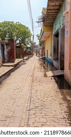 India Village Street Portrait Image In Hot Day