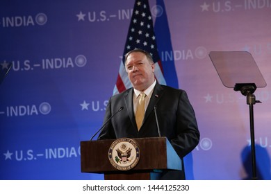 INDIA-JUNE, 25 2019: US Secretary Of State, Mike Pompeo Visited India To Discuss Issues Of Defence At New Delhi On Tuesday.