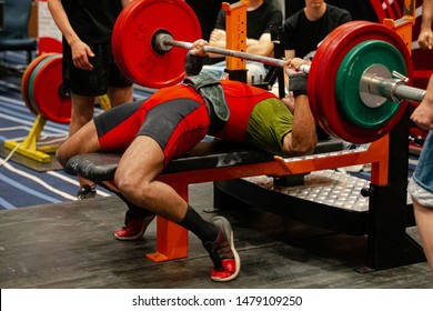 indian athlete powerlifter bench press exercise competition in powerlifting - Powered by Shutterstock