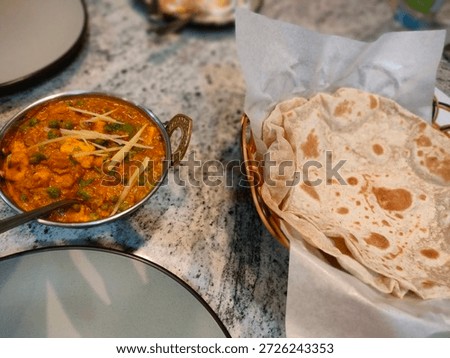 Indian bread and mutter paneer 